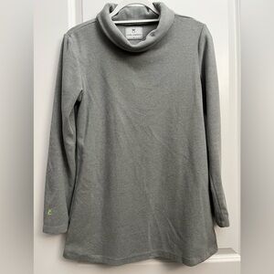 Dudley Stephens Gray Park Slope Fleece Turtleneck Tunic Pullover Size M